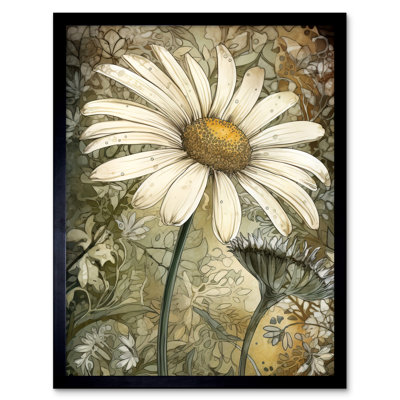 Caddigan Pastel Daisy Flower Bloom Illustration - Single Picture Frame Print