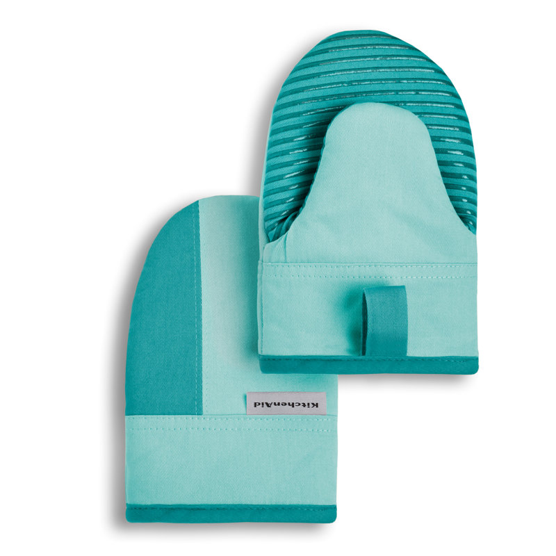 Mini-gant de cuisine 2 pièces KitchenAid Beacon, Bleu turquoise, 8"