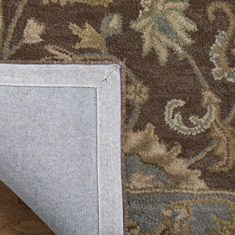 Tapis doré / brun en laine touffeté à la main Cranmore, Ovale 7 pi 6 po x 9 pi 6 po