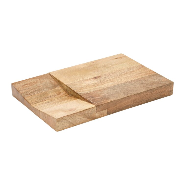 Burnt Mango Wood 3 Piece Cutting Board Set with Stand - World Market