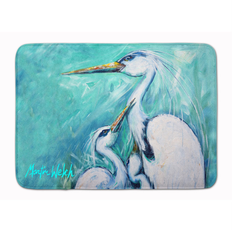 Tapis pour salle de bain à mousse mémoire love grues Stanfield
