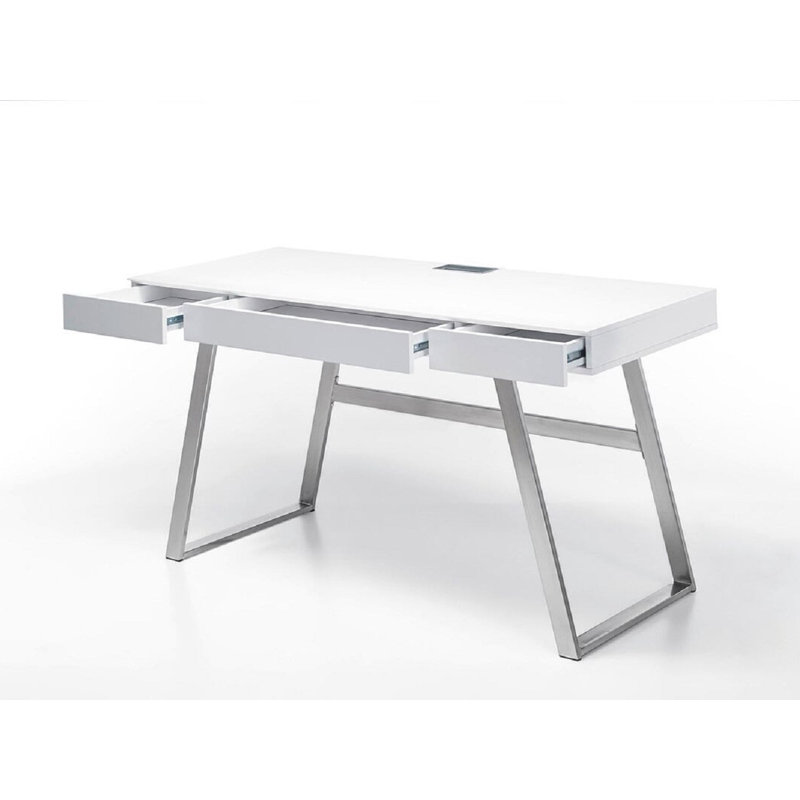 Johnnie Stainless Steel Writing Desk