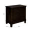 Armoire de chevet rustique en bois massif noyer foncé avec 3 tiroirs et poignées de finition noires