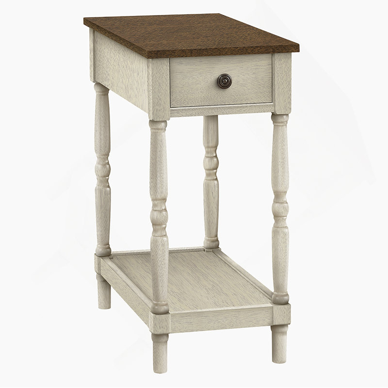 Dairen End Table with Storage, White