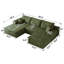 Canapé modulaire en forme de U de 107 pouces avec repose-pieds Cloud, repose-pieds confortable-121048165