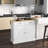 Kitchen Island With Adjustable Storage Space - White, 2 Drawers, Shelves On Wheels Folding Leaf For Dining Room