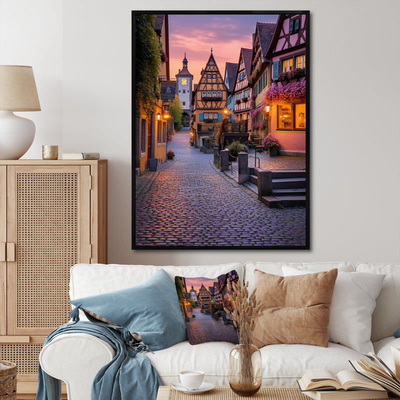 Constance Allemagne Rothenburg Street IV, Cadre flottant noir, H 32 po x l 24 po x P 1 po