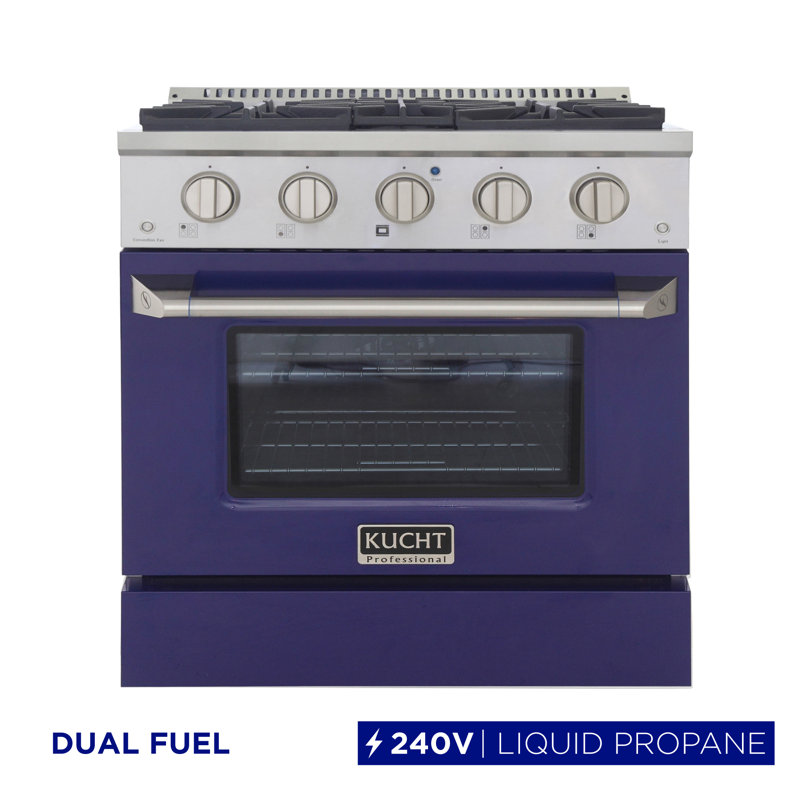Kucht 30'' W Free Standing Range, Blue, Liquid Propane