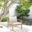 Fauteuil club en bois d'acacia massif Zaryna