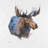 Abstract Blue Moose Canvas | Deer Rustic Home Decor Art