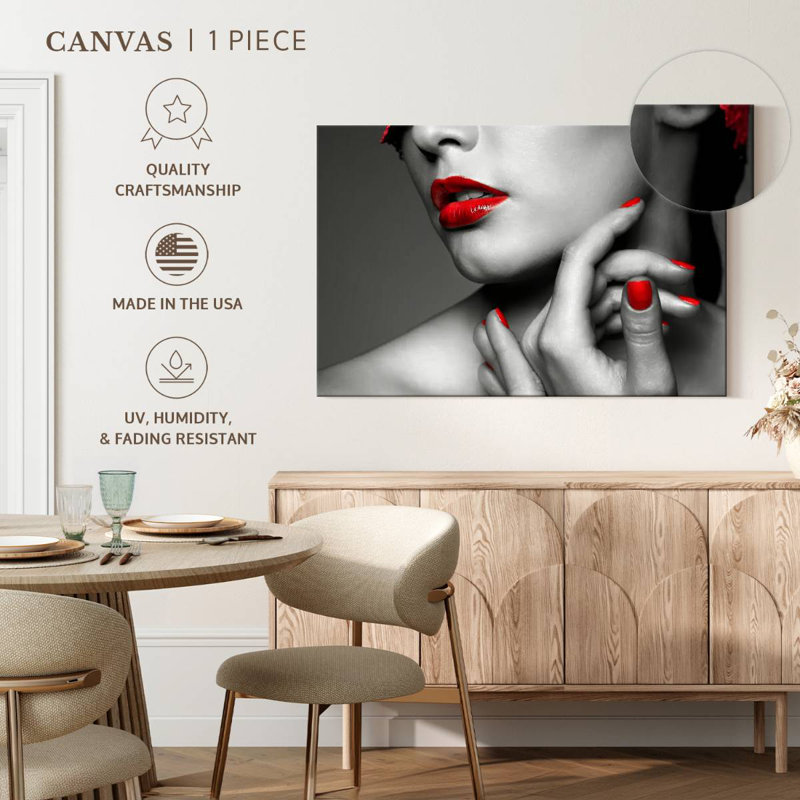 Pop rouge avec les yeux bandés, H 34 po x l 51 po