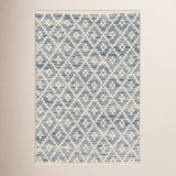 Melange Diamond Blue Handwoven Cotton Rug