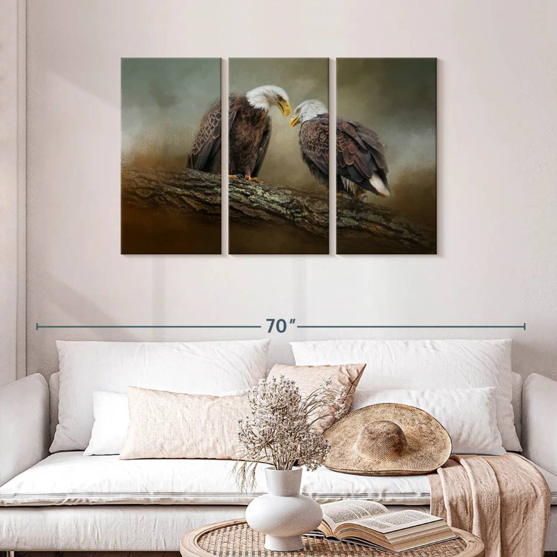 Brampt Quiet Conversation Bald Eagles, 28" H x 45" W