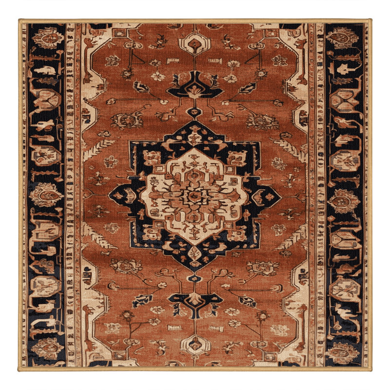 Tapis brun lavable à la machine, Carré 4 pi