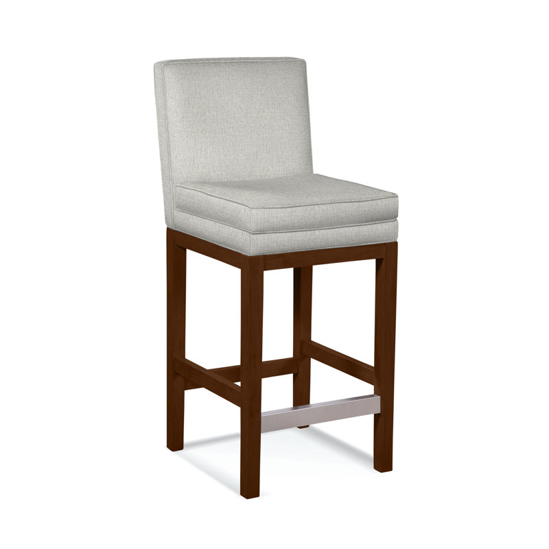 Upholstered Stool, Gray Sugar Performance; 0863-84, Coffee Finish
