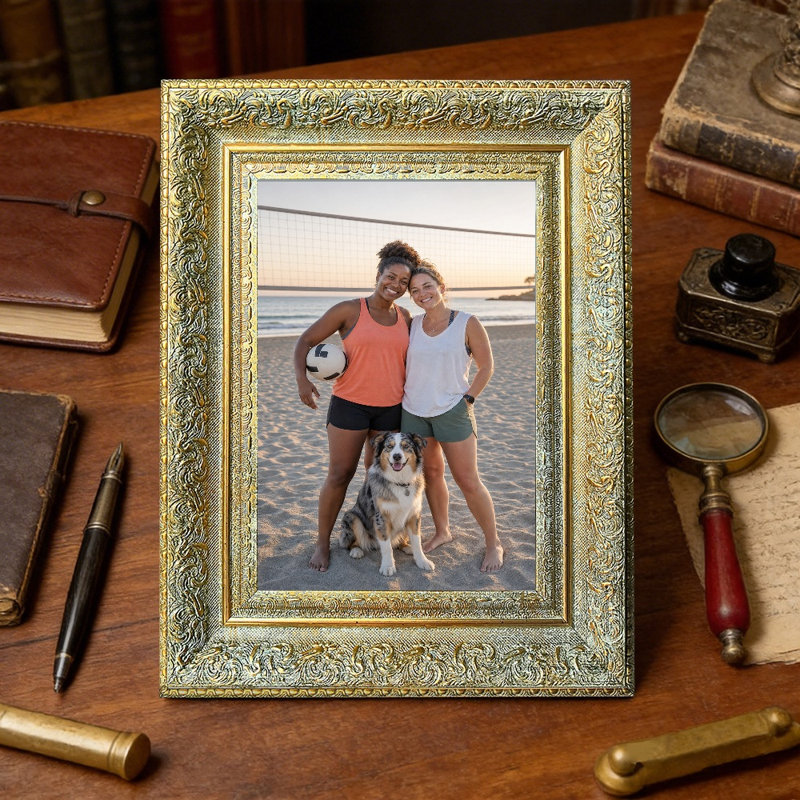 Cadre photo douillet 11 pi x 14 po avec fixation murale ou antique