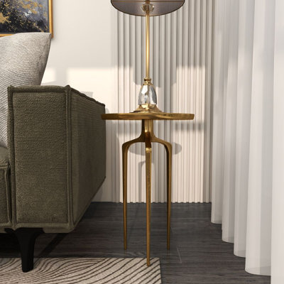 Table d'appoint avec plateau en aluminium noir Jody