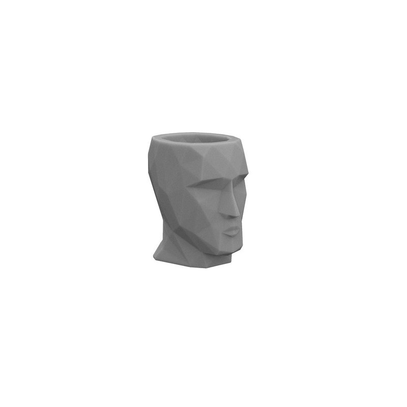Adan Planter, 7" H x 5" W x 7" D, Light Gray