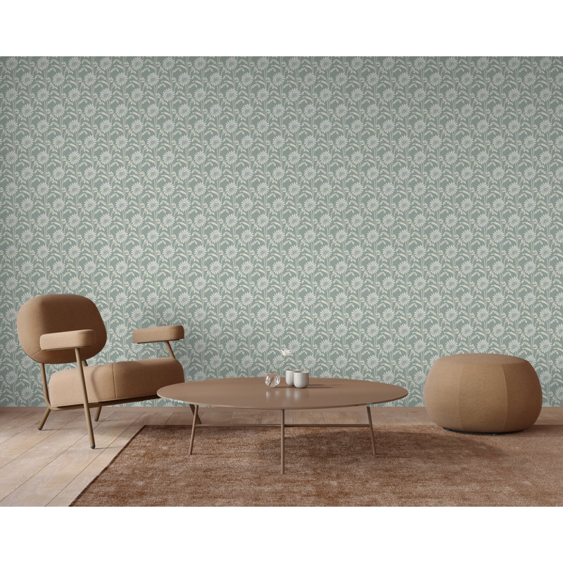 Woodland Bloom - Floral Wallpaper, Burgundy, Peel & Stick