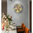 25.75" Golden Gray Metal Round Wall Clocks