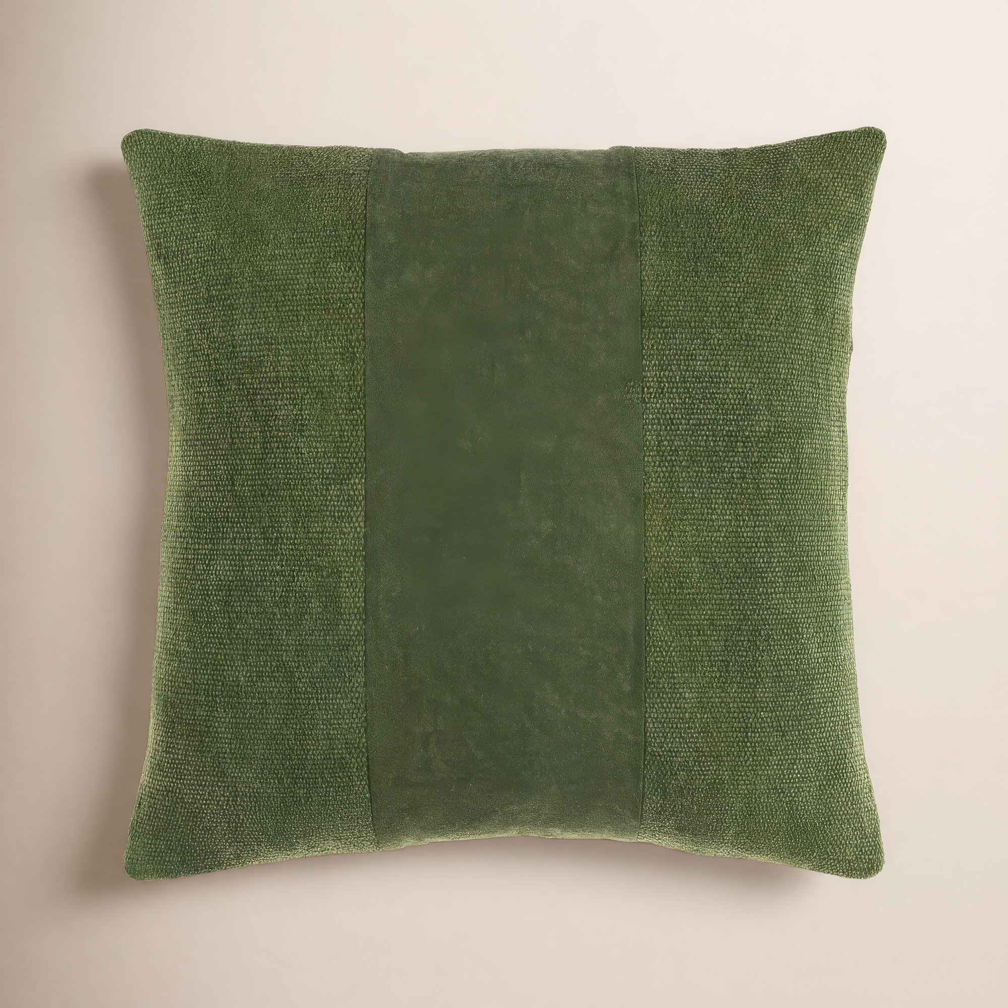 Dunbar Cotton Throw Pillow, Down Fill, 18" x 18", Dark Green