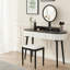 Ensemble de coiffeuse avec miroir à DEL, 3 pansements réglables avec interrupteur tactile, 4 tiroirs, tabouret rembourré-124502588