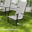 Chaises de patio pliantes à dossier haut 2 pièces Outsunny, siège de salle à manger d'extérieur portable avec accoudoirs, gris