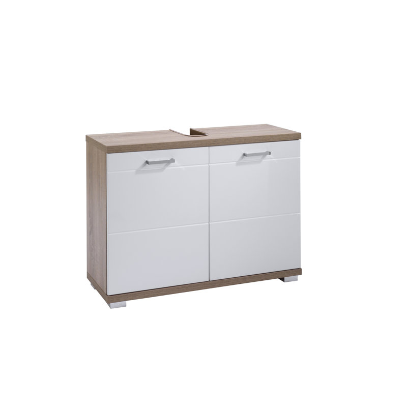Evonda Freestanding Bathroom Storage Cabinet, Brown