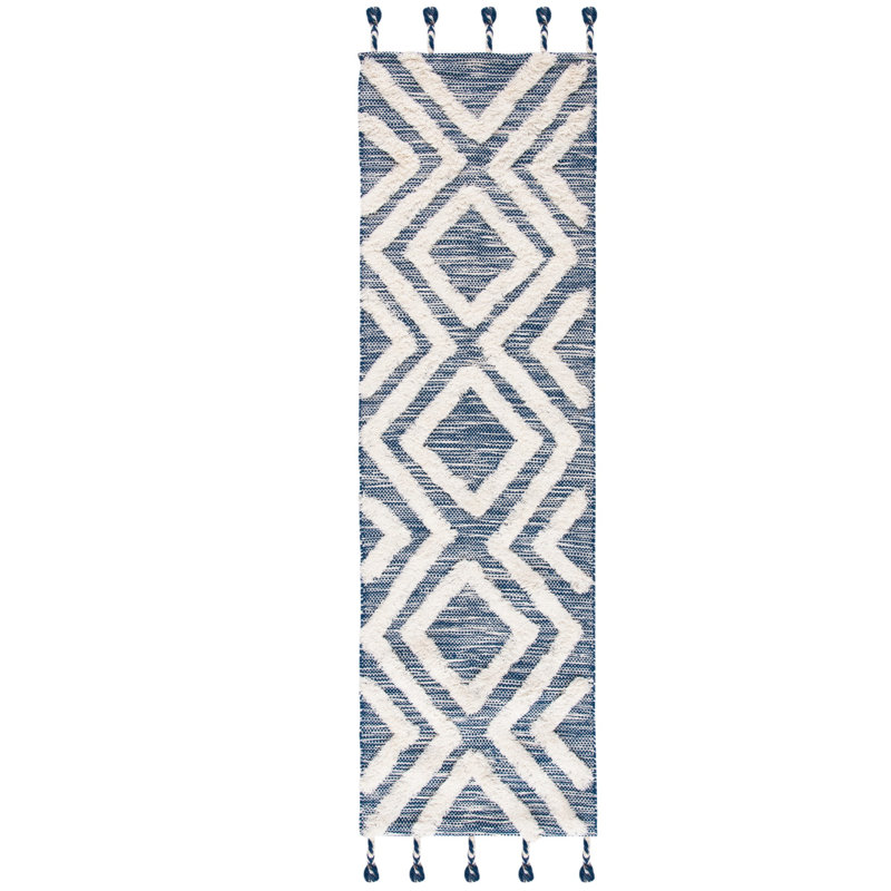Tapis en laine touffeté à la main Alimatou, Tapis de couloir 2 pi 3 po x 8 pi