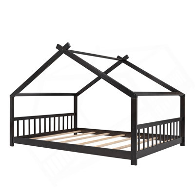 Lit en bois House House, espresso