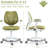 Computer Chairs with Armrest and Footrest Mesh Ergonomic with Adjustable Height Swivel Safe Sit-Locking Casters, Sage Green-127123288