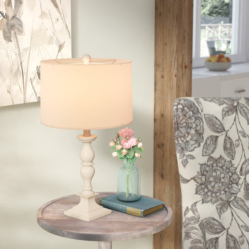 Resin Table Lamp, Beige