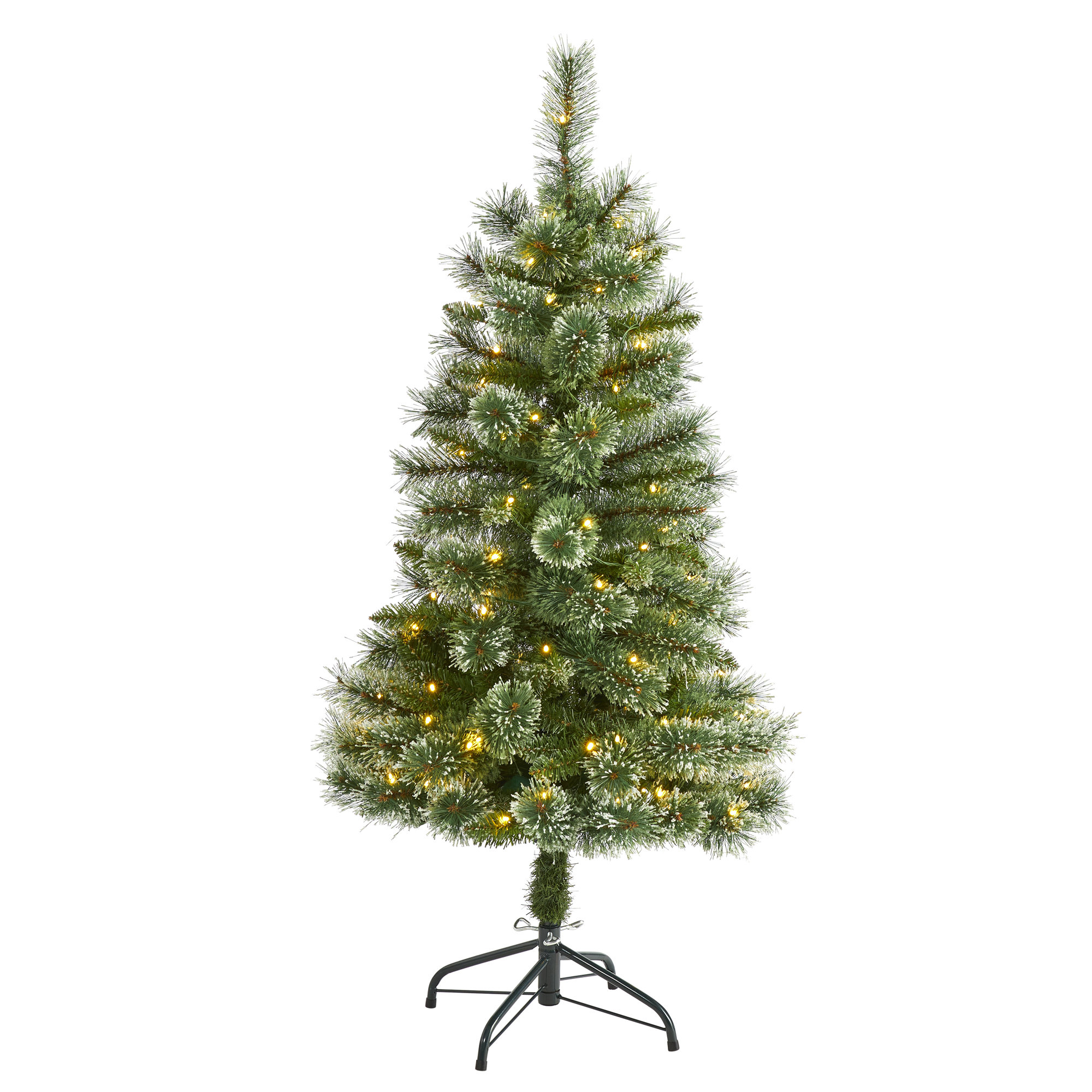 Lighted Artificial Pine Christmas Tree, 4' H