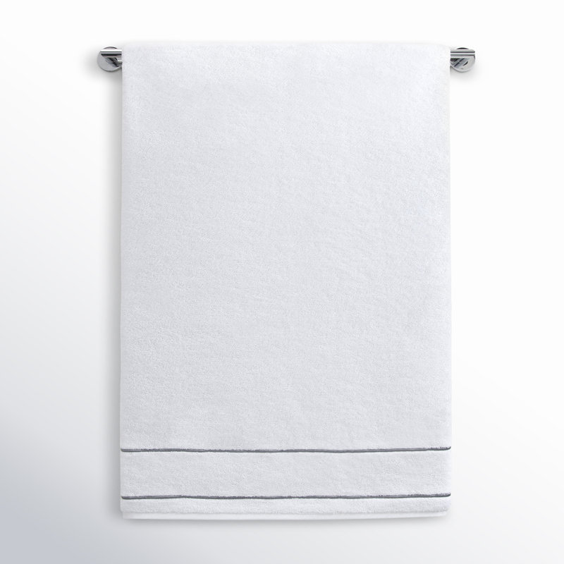 Lombard Cotton Plush Washcloth, White/Gray