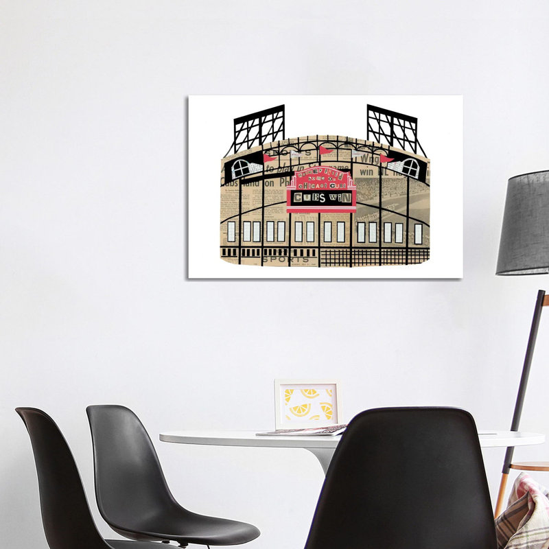 «Wrigley Field» par Paper Cutz, impression sur toile tendue, H 26 po x l 40 po x 1,5 po