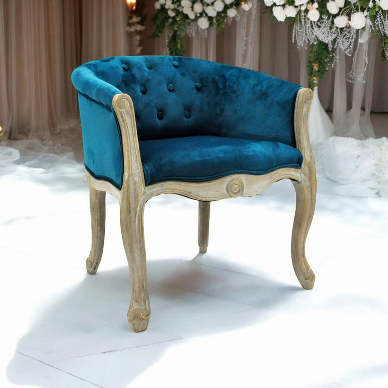 Tamia 45cm H Upholstered Upholstered Back Armchair, Teal