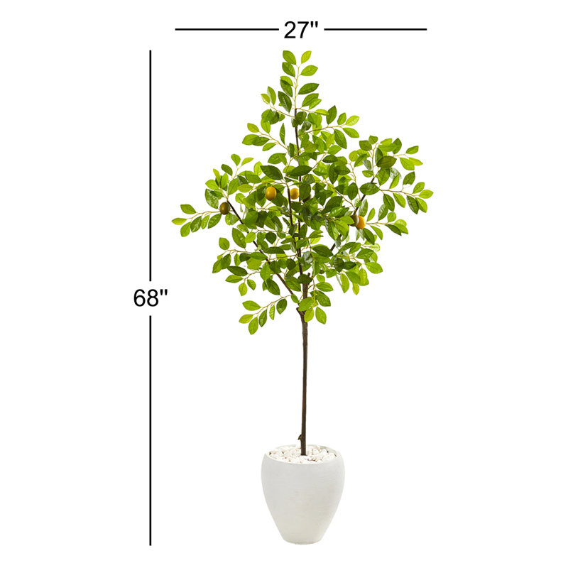 68'' Faux Lemon Tree in Earthenware Planter