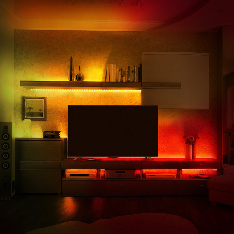 Bande lumineuse multicolore de 6,5 pi, créant un éclairage couleur personnalisable, fonctionne dans n'importe quel espace