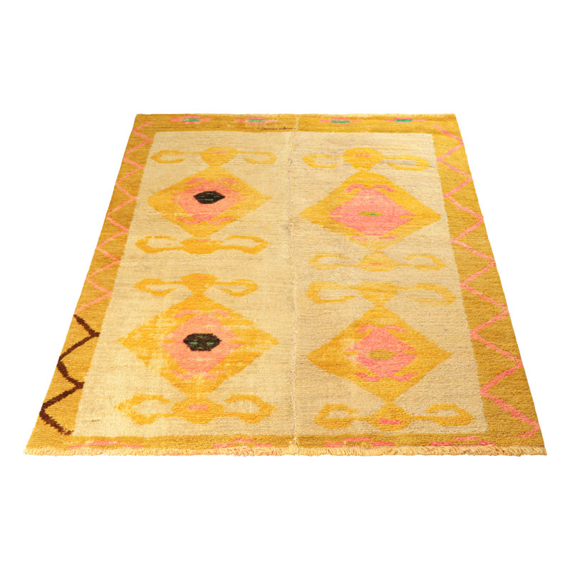 One-of-a-Kind 3'6”x4'3” Hand Knotted Area Rug