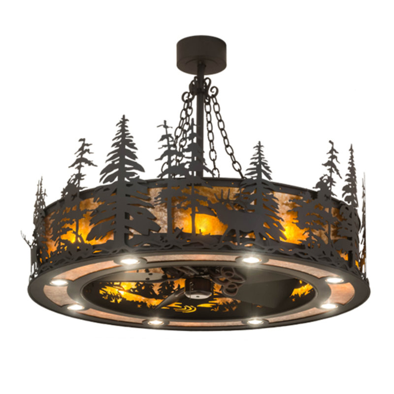 Elk At Dusk Downrod Ceiling Fan