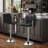 Faux Leather Adjustable Height Bar Stools, Swivel Counter Height Barstools Dining Chair with Armrest-1172706257