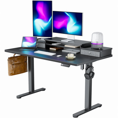 Electric Adjustable Height  Standing Desk Computer Table with Drawers