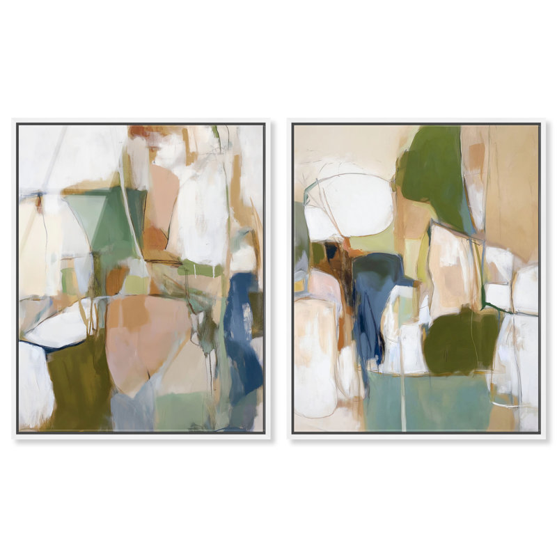 "Forest Frost I & II", reproduction d'art encadrée, ensemble d'art mural bohème par Art Remedy, cadre blanc, 16 x 20