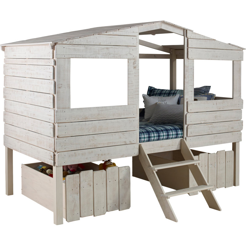 Lit mezzanine simple en bois massif Wander par Harriet Bee