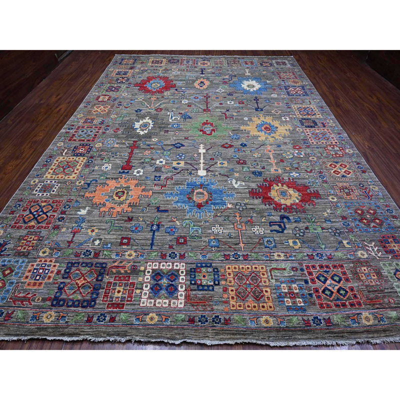 Tapis unique gris 10 pi x 14 pi Wardlaw