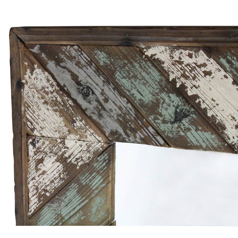 Brogan Wood Slat Farmhouse Wall Mirror