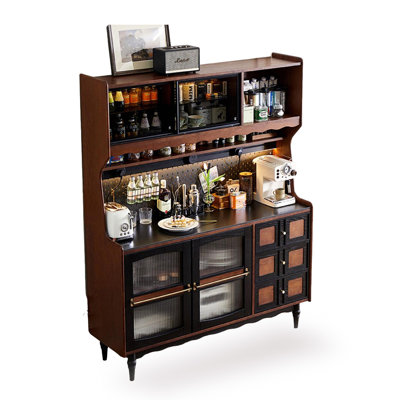 Black&Walnut Solid Wood Sideboard