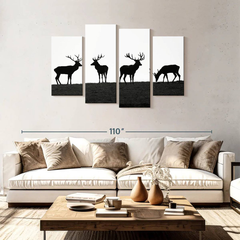 Silhouettes de cerf élapier Brampt, H 48 po x l 75 po