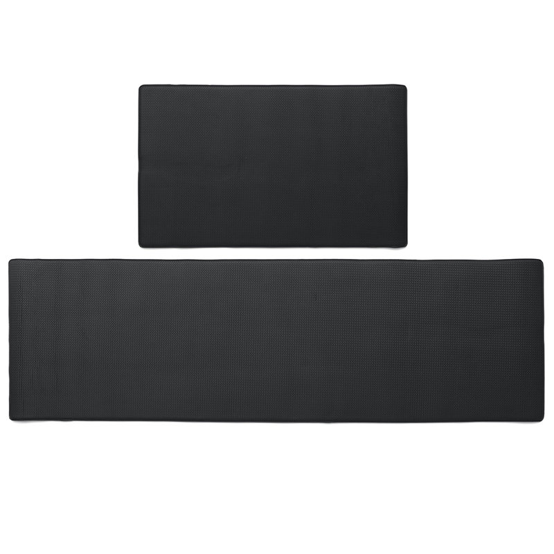 Tapis de cuisine moderne antidérapant 2 pièces, Noir