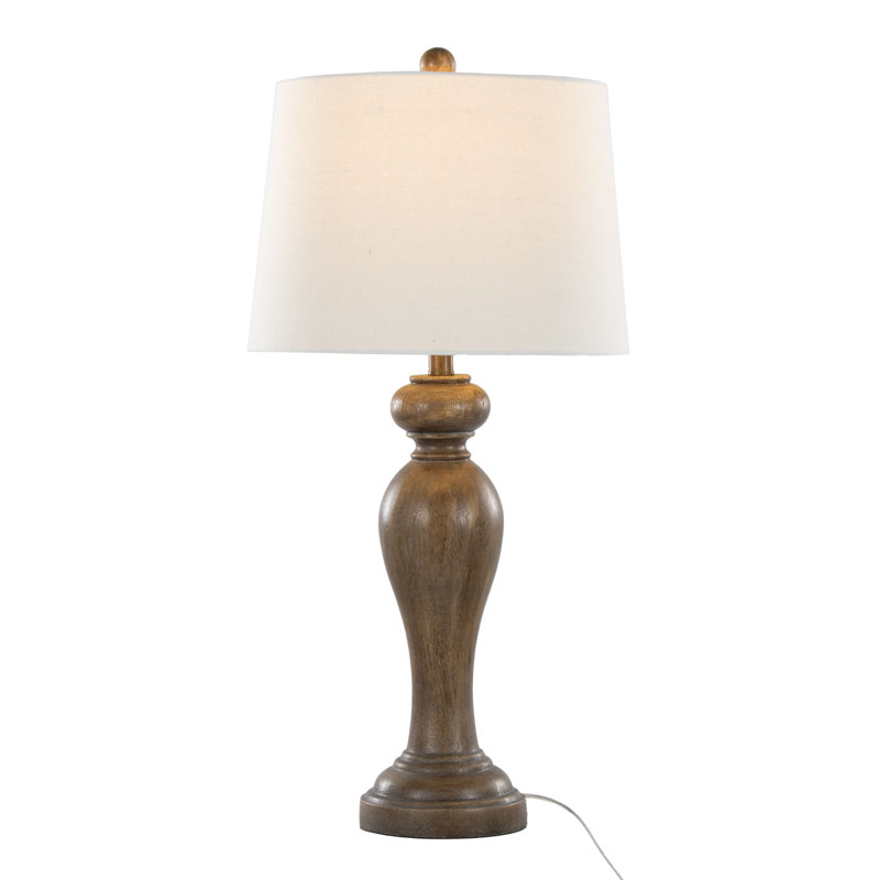 Peppa 31" White Polyresin Table Lamp Set with Linen Shade